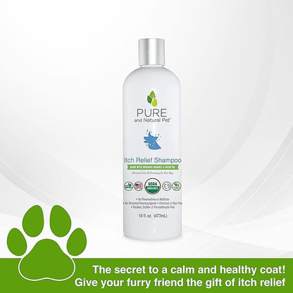 Pure and Natural Pet USDA Certified Organic Itch Relief Organic Shampoo 16 oz.