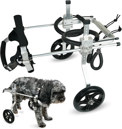 Dog Wheelchair for Back Legs – Small, Medium & Large – Lightweight Aluminum Alloy - Adjustable Wheelchair for Dogs with Disabled Hind Legs – Cat Wheelchair - Dog Carts with Wheels