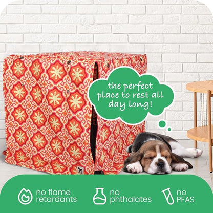 Molly Mutt Papillon Dog Crate Cover, 100% Cotton Canvas Cover with 2 Roll-Up Panels, Ideal for Dog or Cat Crate, Durable, Washable, and Free of Harmful Chemicals, 24" x 18" x 21"