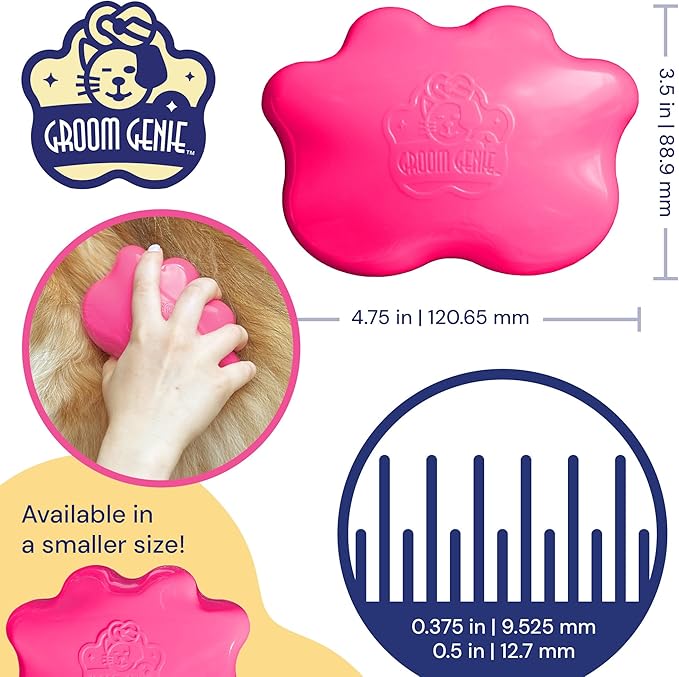 Large 5" Dog Pet Hair Massaging Brush Grooming Tool for Cats Dogs Long or Short Hair Raspberry Pink