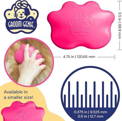 Large 5" Dog Pet Hair Massaging Brush Grooming Tool for Cats Dogs Long or Short Hair Raspberry Pink