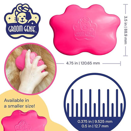 Large 5" Dog Pet Hair Massaging Brush Grooming Tool for Cats Dogs Long or Short Hair Raspberry Pink