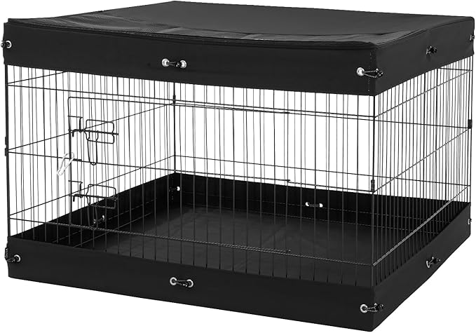 VEVOR Dog Playpen, 4 Pcs 24 x 36 in Panels Foldable Metal Pet Exercise Pen, Dog Fence Indoor and Outdoor Pen with Door, Top Cover, and Bottom Pad, Pet Playpen for Dogs, Cats and Other Small Animals