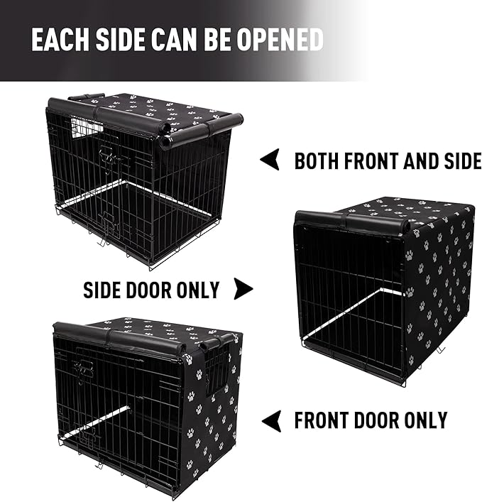 Dog Crate Cover for Wire Cages 24 30 36 42 48 Inch Outdoor Pet Kennel Cover Machine Wash & Dry (Cover Only) (48 Inch Crate Cover (48"x30"x33"))