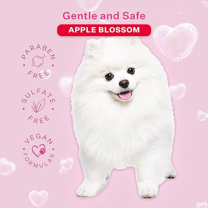 Paris Hilton Dog Shampoo - Sweet Floral Apple Blossom Scent, Sulfate-Free Vegan & Hypoallergenic for All Dog Breeds, with Oatmeal & Aloe for Healthy Coats & Salon-Quality Grooming, 16oz (480ml)