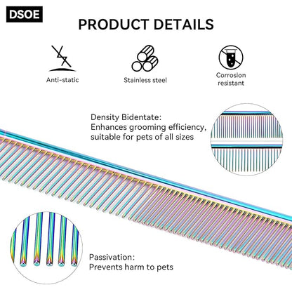 Metal Dog Comb for Removing Knots and Tangles, Cats with Long Hair