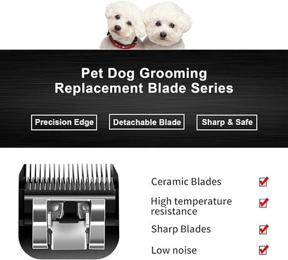 2PCS 5FC Blades Dog Grooming Blades Compatible with Andis/Oster A5/Wahl KM-10 Series Dog Clippers,Detachable Clipper Replacement Blade,Black(5FC/2PCS)