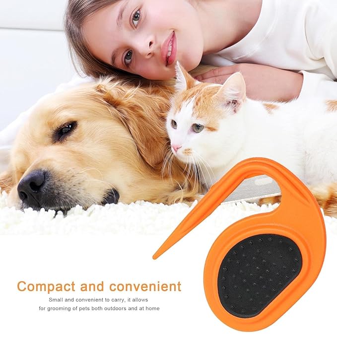 Orange Pet Knotting Comb for Cats, Grooming Combs De Knotting Comb for Removing Matted Hair, Detangling Knots for Dogs and Cats