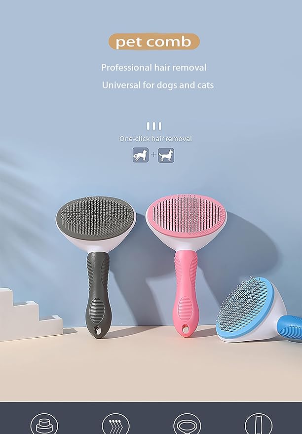 Peine para perros y gatos, cepillo para quitar el pelo de los animales, elimina el pelo de las mascotas (Blue)