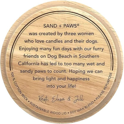 Sand + Paws Scented Candle - Fresh Jasmine - Additional Scents and Sizes –Luxurious Air Freshening Jar Candles Neutralize pet Odors and Enhance Home décor – 100% Cotton Lead-Free Wicks - 12 oz