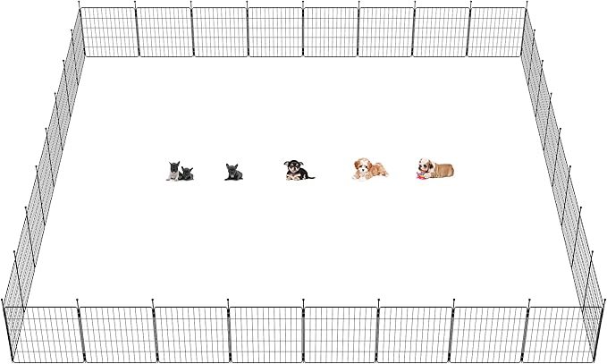 FXW MiniPaws Dog Playpen for Yard & RV Camping, Expandable 24-inch 32 Panels for Puppies and Small Dogs, Portable for Indoor and Outdoor Use