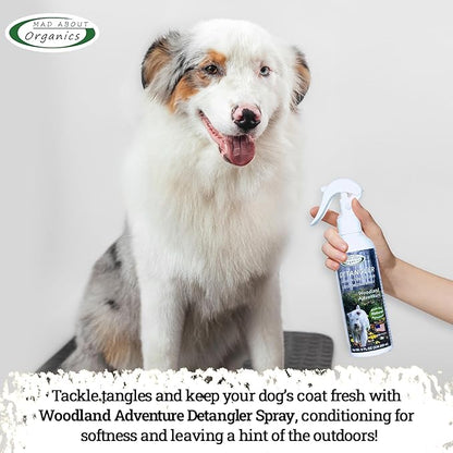 Detangler Spray - Woodland Adventure - Deodorizing Spray for Dogs and Horses, Leave-in Conditioner, Gently Releases Tangles, Softens Coats, Freshens Scent | Made in The USA | 8 oz