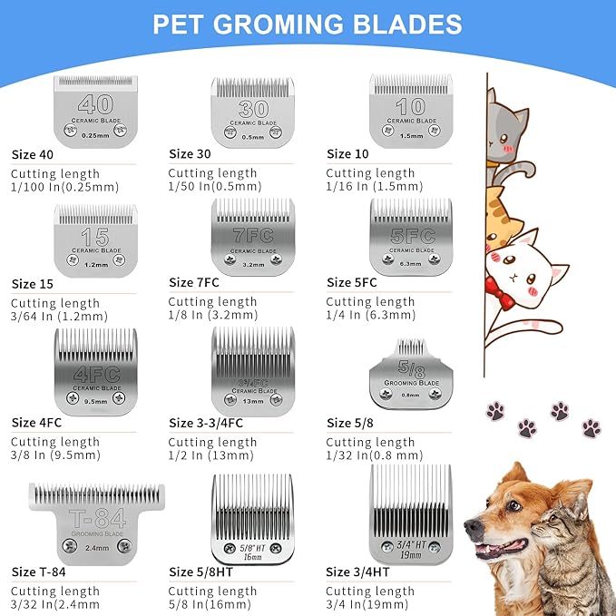 5/8HT（64930） Blade Dog Grooming Clipper Replacement Blades Compatible with Andis Dog Clippers,Detachable Stainless Steel Blade,Size-5/8 HT, Cut Length-5/8 Inch