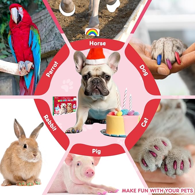MSDADA 12-Color Quick-Dry Dog Nail Polish Kit Safe Polish Pens for Puppy Nail Art & Paw Care Easy-Apply, Odorless Formula for Dogs & Cats, for Pet Lovers