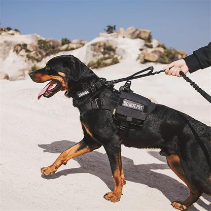 EXCELLENT ELITE SPANKER Dog Harness Tactical Military Dog Harness Adjustable No-Pull Dog Harness Training Hunting Dog Tactical Vest with Handle(Gry-M)