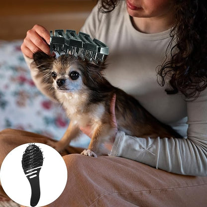 Small Dog Grooming Brush - Perfect for Shih Tzus, Yorkies, and Maltipoos - Ideal Puppy Hair Brushes for Maltese and Small Breeds (Black)