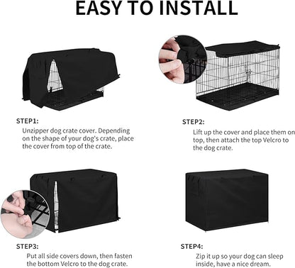 Easy-Going Dog Crate Cover 54 Inch Dog Kennel Cover for Dog, Cage Covers for Dog Crates Fit (54" L x37 W x 45" H) Black