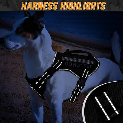 Tactical Dog Harness for Small Dogs, Breathable Mesh Dog Vest Tactical Puppy Harness with Handle, Reflective Military Dog Vests Harness for Outdoor Training Walking