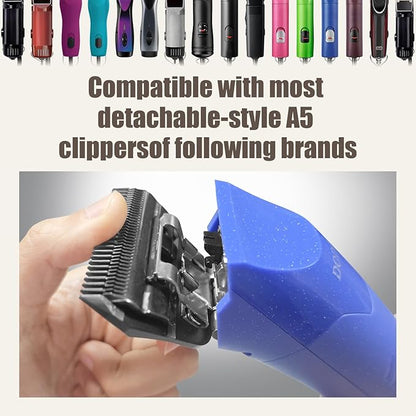 15 Wide Blades for Dog Grooming,Compatible with Andis,Oster A5,Wahl km10 Clippers,Cutting Length 3/64",Black
