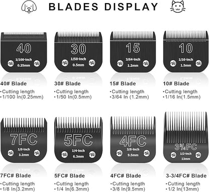 10# Detachable Pet Dog Grooming Blades, Compatible with Ainds, Oster A5, Wahl KM-10 and Other Series Clippers, Size: 10# Blade 1/16-Inch 1.5mm Cut Length. Black-3Pcs.