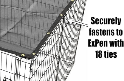 Exercise Pen Sun Screen | UV Resistant Sun Screen Blocks 80% of Sunlight & Fits Most Exercise Pen Brands, Includes All Hardware, Black