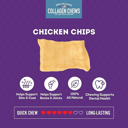 USA Collagen Chips Assorted Dog Chew Treats - Chicken Marinade Flavor, 14oz/1 Pack