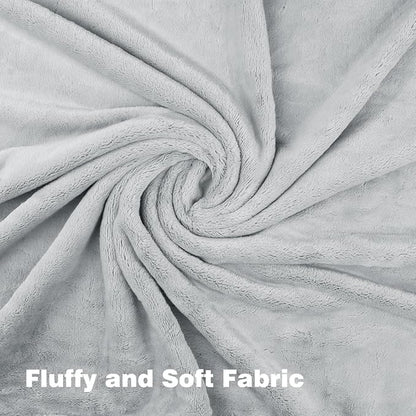 Onarway Dog Blanket Washable for Puppy: 4 Packs Dog Blankets 40”x28” - Fluffy Soft Small Throw for Cat Puppy Kitten Dogs - Fleece Pet Blankets for Bed Sofa Car and Indoor - Light Grey