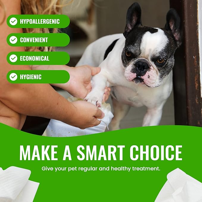 Bamboo Pet Towel 25 PCS - Reusable Bamboo Paper Towels for Dogs, Cats and Other Pets are Machine Washable Up to 5 Times | Disposable Pet Wipes for Drying and Cleaning Dirty Pets