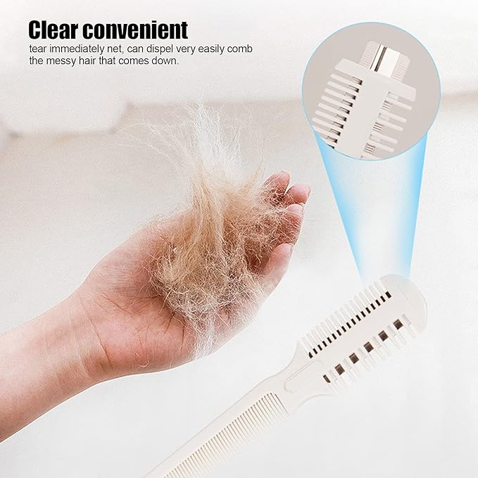 Pet Hair Thinning comb, Pet Hair Combs, Dog Grooming Comb with Blade, Cat Comb for Matted Hair, 2 in 1 Hair Cutter Comb, 5 Blades Pet Hair Trimming Comb