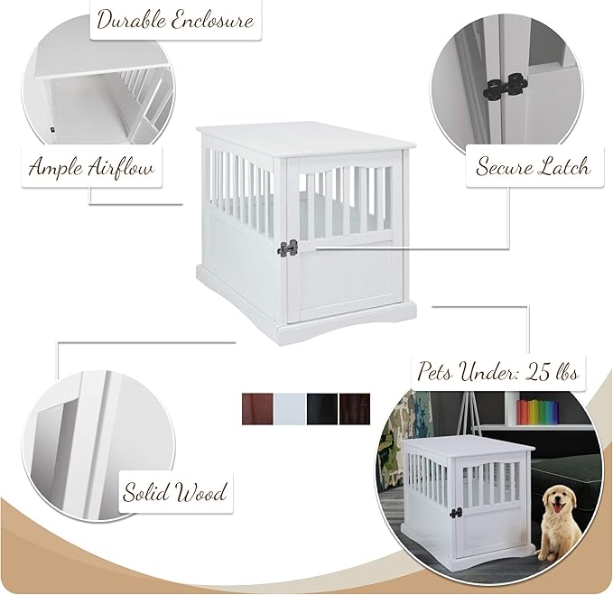 Casual Home Wooden Pet Crate, End Table, Medium, New Espresso