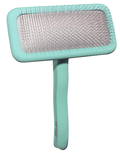 TAURO PRO LINE - Slicker Brush Rectangular L | Premium brush for dogs & cats with soft, flexible cushion ergonomic design. | Included: 1x grooming brush in Mint, Dimensions: Rectangular, 4.7 x 6.6in