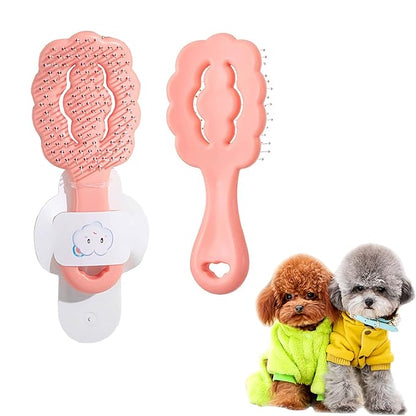 Small Dog Grooming Brush,Cloud Shape Puppy Brush Detangling Dog Hair Brushes for Wet or Dry - Perfect for Shih Tzus, Yorkies, Maltipoos - Ideal Puppy Hair Brushes for Maltese and Small Breeds (Pink)