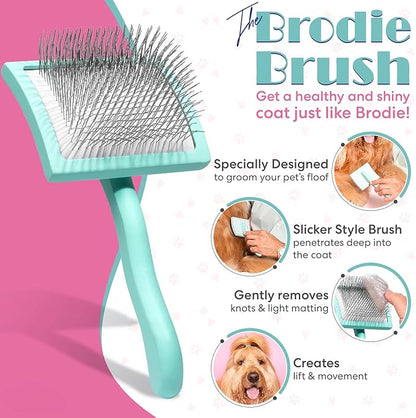Floof Style Duo - Floof Juice and Brodie Brush - Dog Grooming Brush and Conditioner + Detangler for All Coat Types