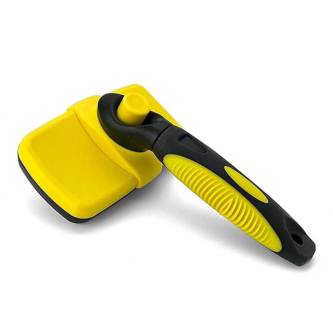 Self-Cleaning Grooming Brush for Dogs and Cats, Retractable Bristles for Easy Hair and Fur Removal - 7.5" Size