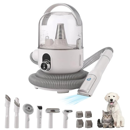 Pet Grooming Kit & Vacuum Suction 99% Pet Hair, 5 In-1 Pet Grooming Kit With 2L Large Capacity Dust Cup, Low Noise Dog Hair Remover for Shedding Grooming Dogs Cats