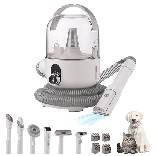 Pet Grooming Kit & Vacuum Suction 99% Pet Hair, 5 In-1 Pet Grooming Kit With 2L Large Capacity Dust Cup, Low Noise Dog Hair Remover for Shedding Grooming Dogs Cats