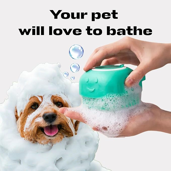 Pet Grooming Bath Massage Brush for Dogs and Cats – Perfect for Bathing and Shedding