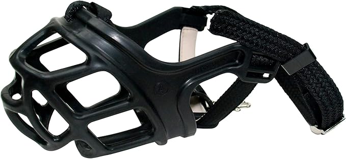 ZEUS Alpha TPR Muzzle for Large Dogs, Comfort Fit Design Prevents Biting, Barking and Chewing, Black