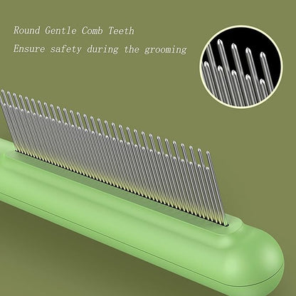 Small Dog Grooming Brush,Puppy Hair Brush for Shedding Tangles Pet Hair Removal Comb Stainless Steel Teeth Flea Comb - Perfect for Shih Tzus,Yorkies,Maltipoos,Maltese,Small Breeds (Wide teeth)