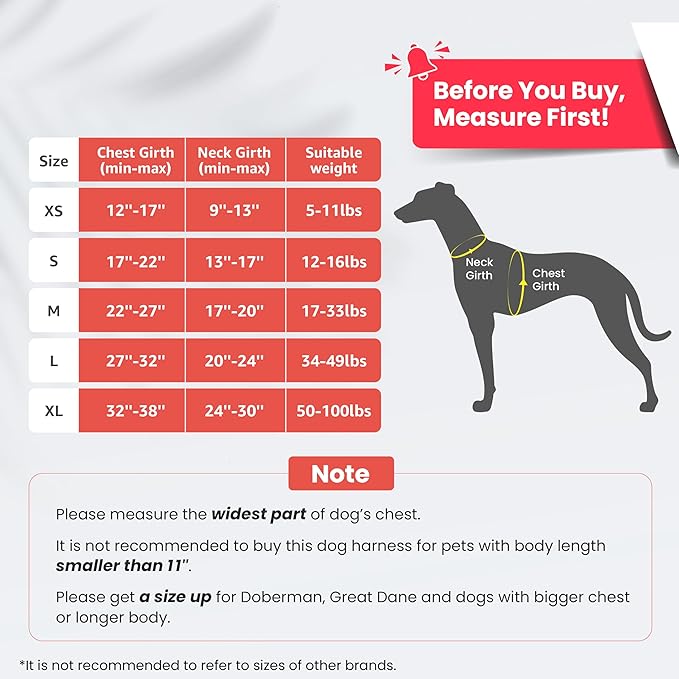 Pawaii Dog Harness for Medium Dogs, Dog Harness with Pet ID Tag, No Choke Dog Harness, Adjustable Soft Padded Pet Vest with Easy Control Handle