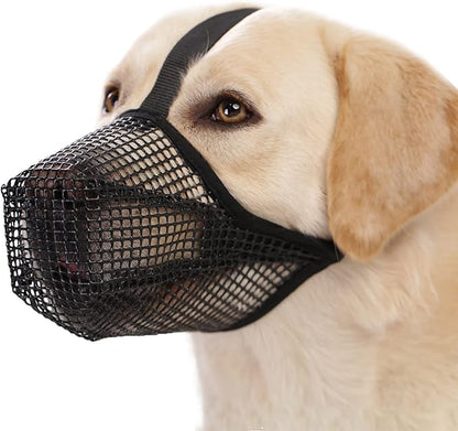 Crazy Felix Dog Muzzle, Soft Mesh Muzzle for Small Medium Large Dogs Labrador German Shepherd, Breathable Adjustable Muzzles for Biting, Chewing, and Scavenging, Allows Panting and Drinking(Black, XL)