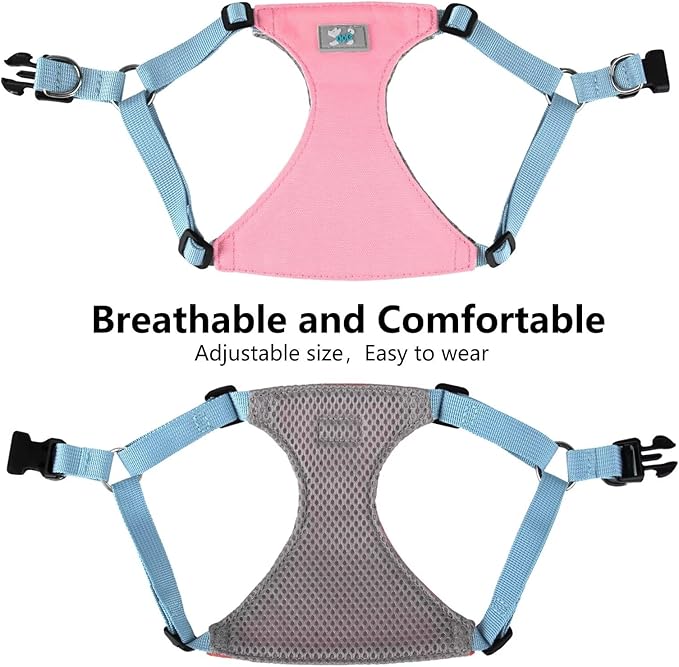 Beirui Small Dog Harness and Leash Set, No Pull Step-in Harness for Puppy, Lightweight Air Mesh Pet Harness for Small Dogs (Pink XS)