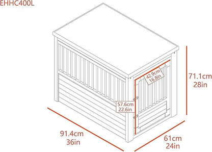 New Age Pet ECOFLEX Dog Crate End Table - Furniture-Style Pet Crate for Crate Trained Dogs - Stainless Steel Tubing & a Latched Closure - 10 Year Manufacturer's Warranty, Large, Black