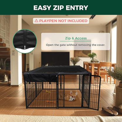 FXW Mesh Top Cover Specialized for FXW Dog Playpen (Not Suitable for Other Brands), Fits for FXW 32"/40"/45" H 8 Panels Homeplus/Rollick/Instant Dog Playpen│Patent Pending (Playpen not Included)