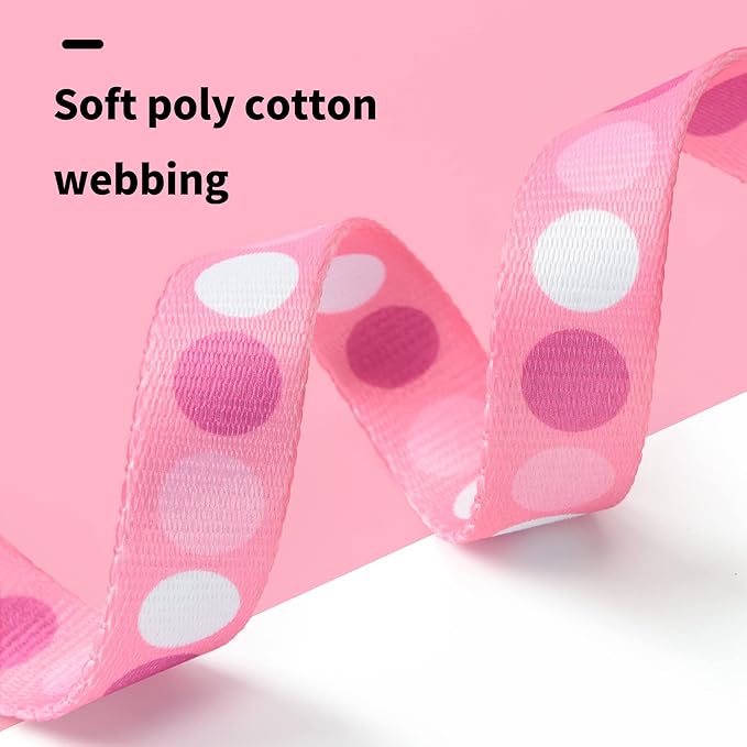 Mile High Life Dog Collar | Cute Puppy Collars | Lightweight Girl Dog Collar | Soft Boy Dog Collars | w Geometric Plaid Wave Line Pattern (Pink Big Dots, Small)