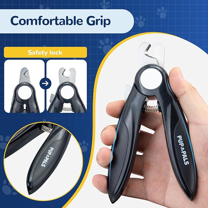 PUP&PALS Large/Medium Dog Nail Clipper with Sharp Stainless Steel Blade, Anti-Slip Grip and Heavy Duty Design Dog Nail Trimmers，Easy Cutting for Thick Claws and Toenails