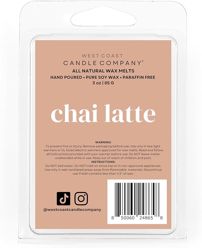 Pet Friendly Wax Melts | Pet Safe Wax Melts | All Natural Dog Safe Wax Melts | Non-Toxic Wax Melts | Pet Odor Eliminator | Pure Soy Wax Melts | Veterinarian Approved (Chai Latte), 00850060248498