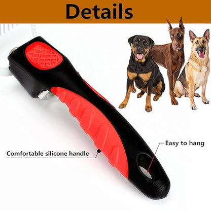 Undercoat Rake for Dogs, 2 Pack Grooming Kit Long Tooth Undercoat Rake + Stainless Steel Dog Comb, Deshedding Tool Set for Husky Long-haired Cats
