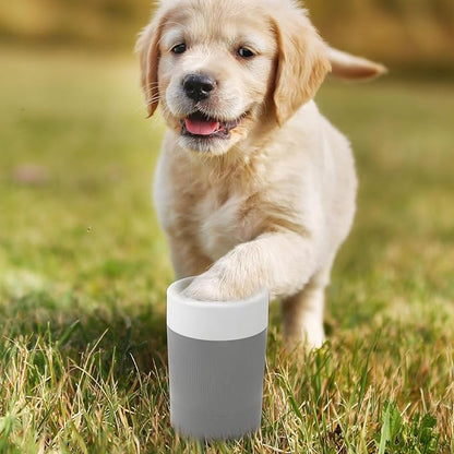 Pet Foot Washing Cup, Portable Pet Foot Washer with Soft Brush Muddy Dog Paw Cleaner for Dogs/Cats Feet Cleaning Tool(Gray)