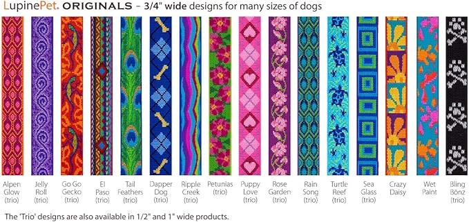 LupinePet Originals 3/4" Dapper Dog 20-32" Adjustable Roman Dog Harness for Medium Dogs